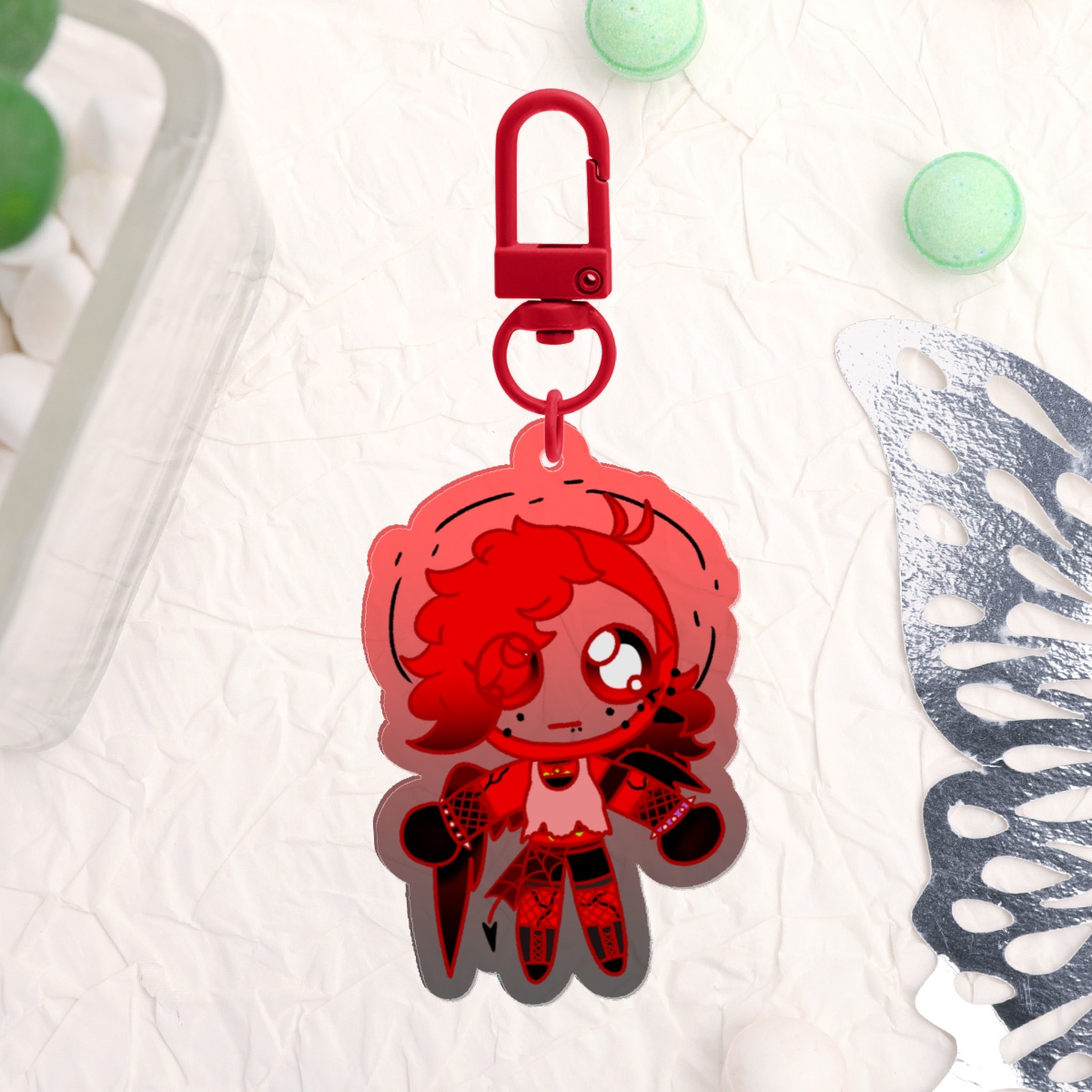 Staring The Dark Lord Keychain