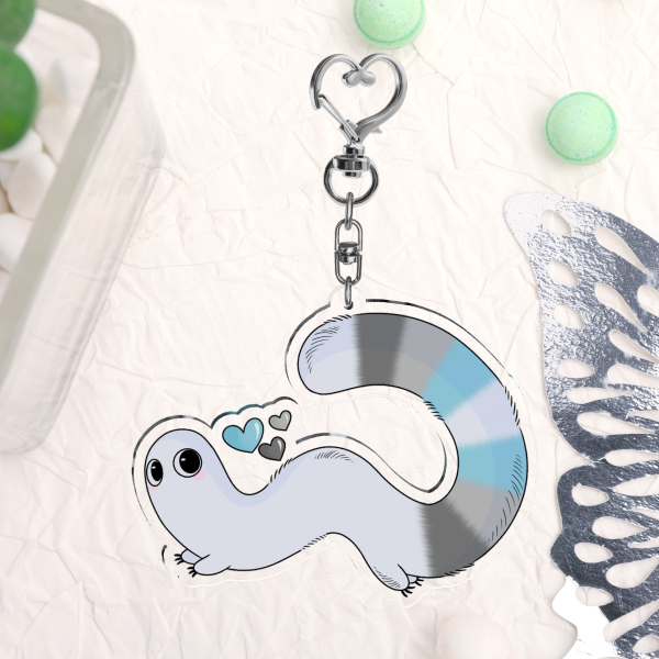 Demi boy pride brush buddy keychain!