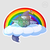 Pride Witch Kitty - Die Cut Stickers