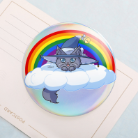 Pride Witch Kitty - Holographic Badges