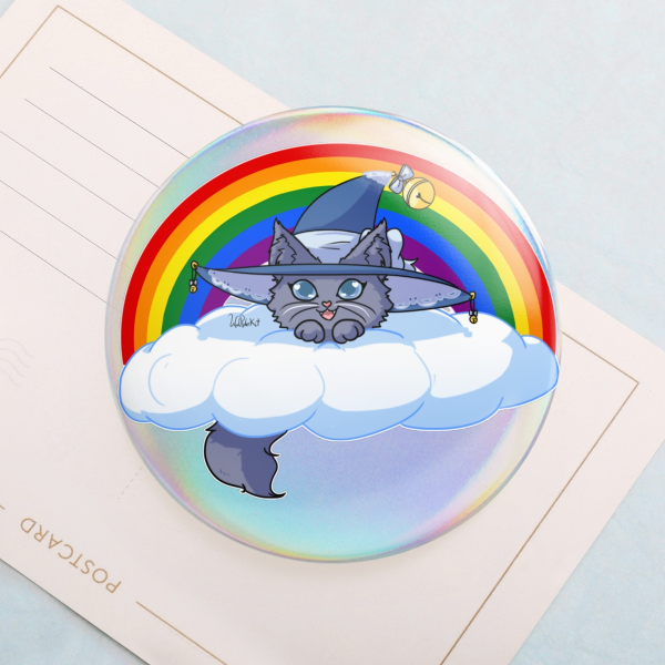 Pride Witch Kitty - Holographic Badges