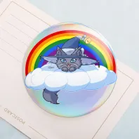Pride Witch Kitty - Holographic Badges