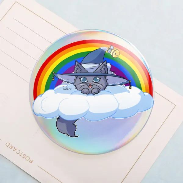 Pride Witch Kitty - Holographic Badges