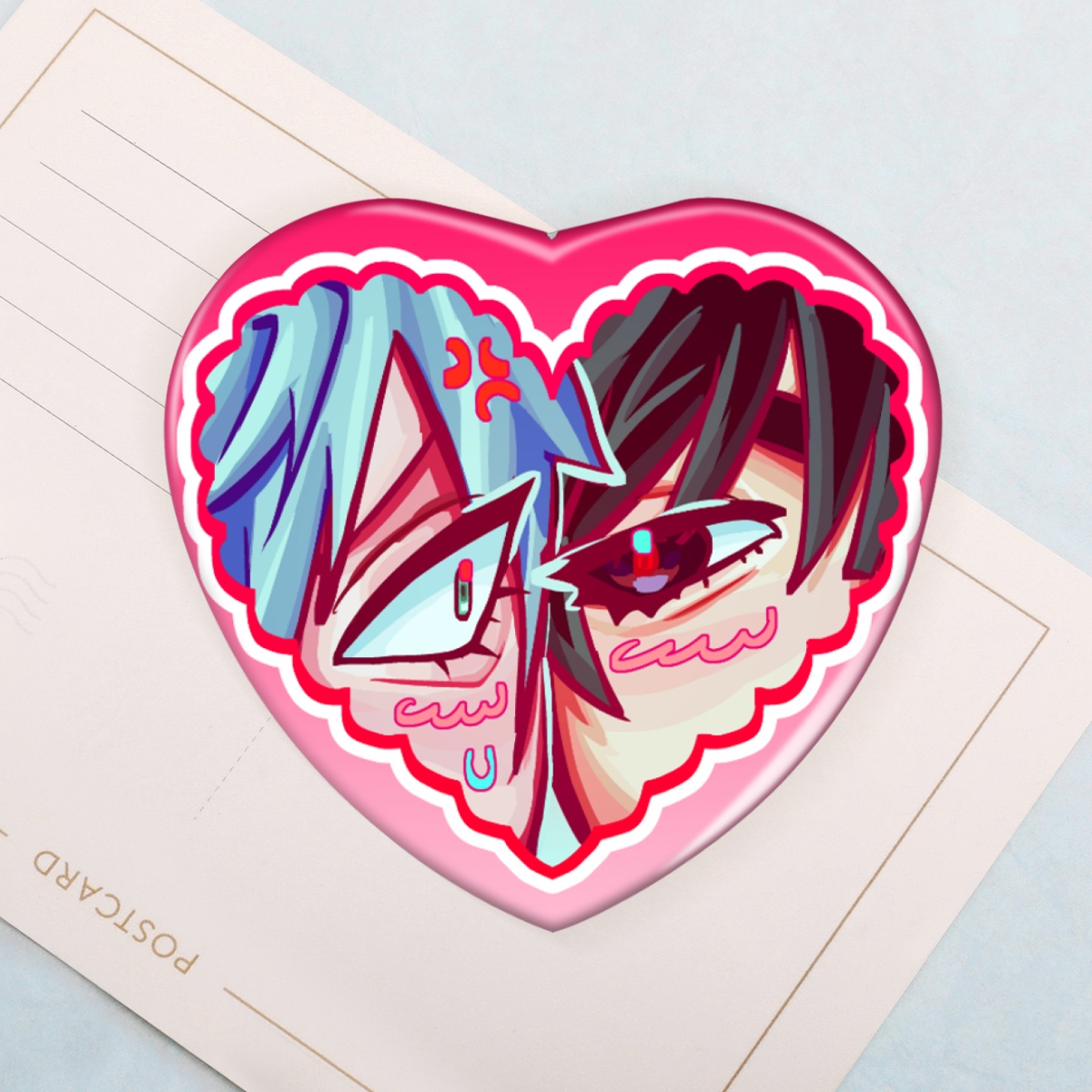 [ALNST] IvanTill Heart Shape Holographic Badges
