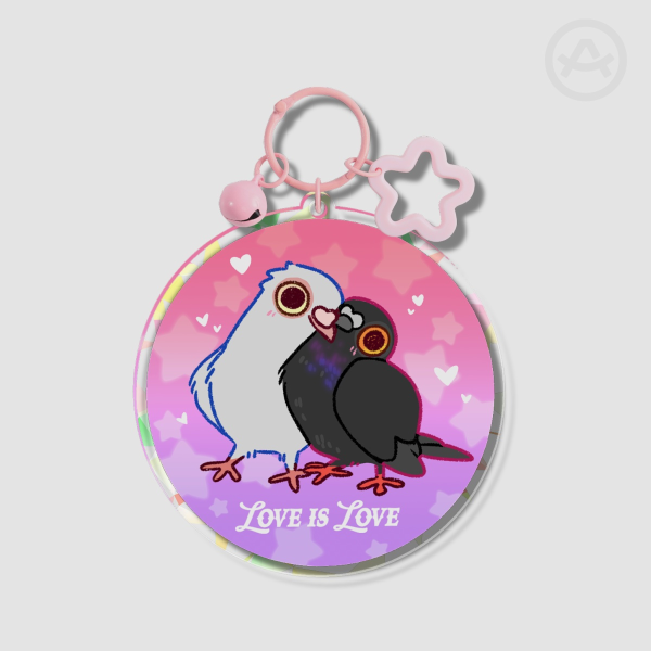 Pride Pigeons Love is Love Broken Glass Acrylic Keychains