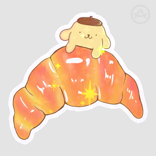 pompompurin croissant sticker