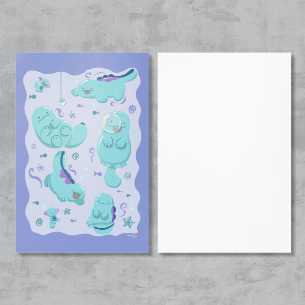 Pokemon I Quagsire Underwater I Postcard
