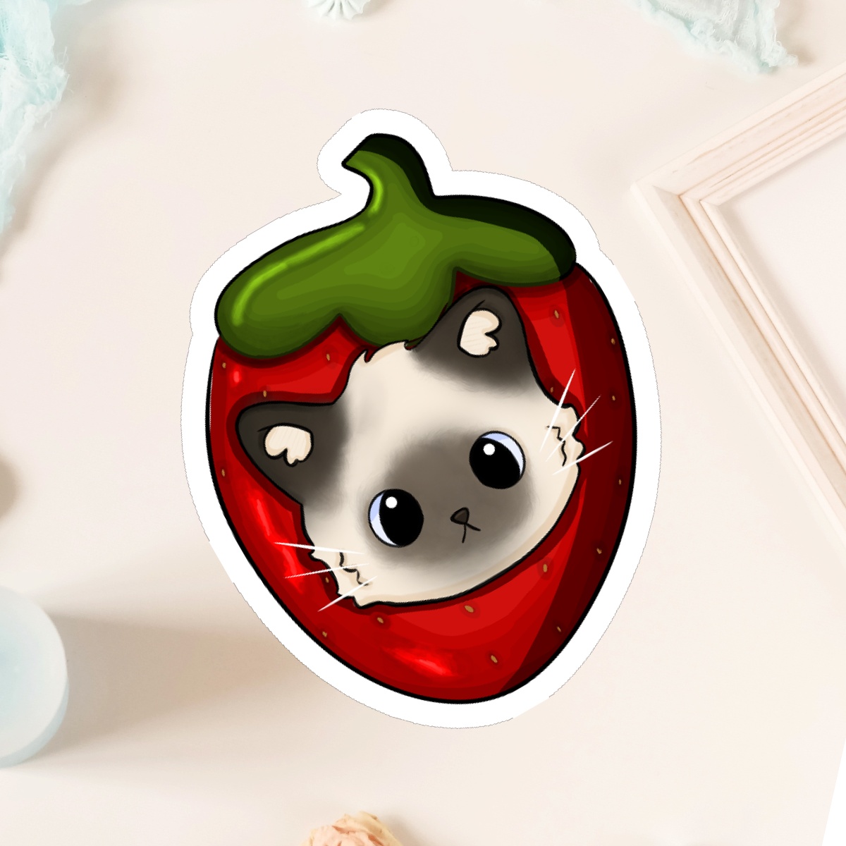Strawberry Cat Sticker