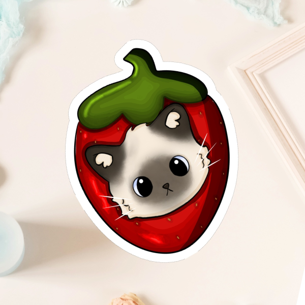 Strawberry Cat Sticker