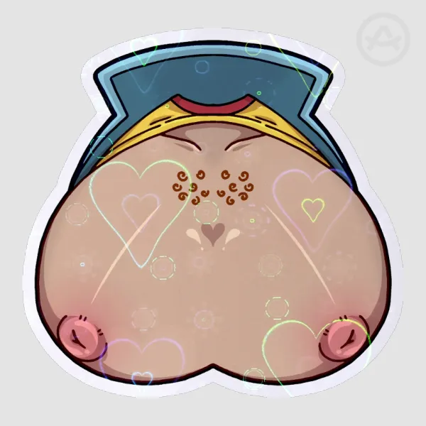 Curly Chest Die Cut Sticker