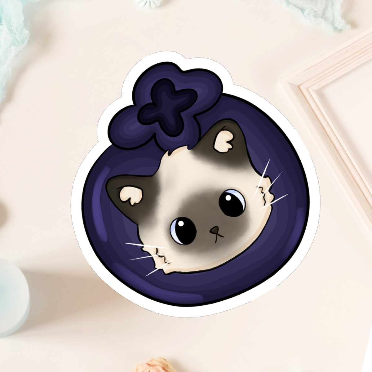 Blueberry Cat Sticker