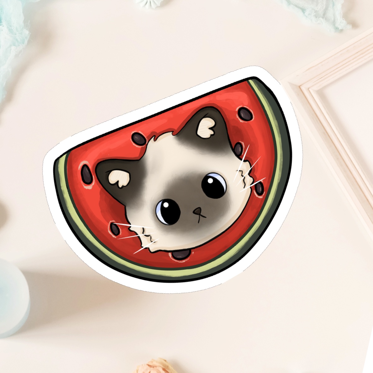 Watermelon Cat Sticker