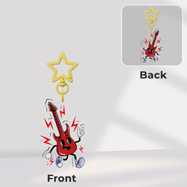 Red guitar Acrylic Keychains