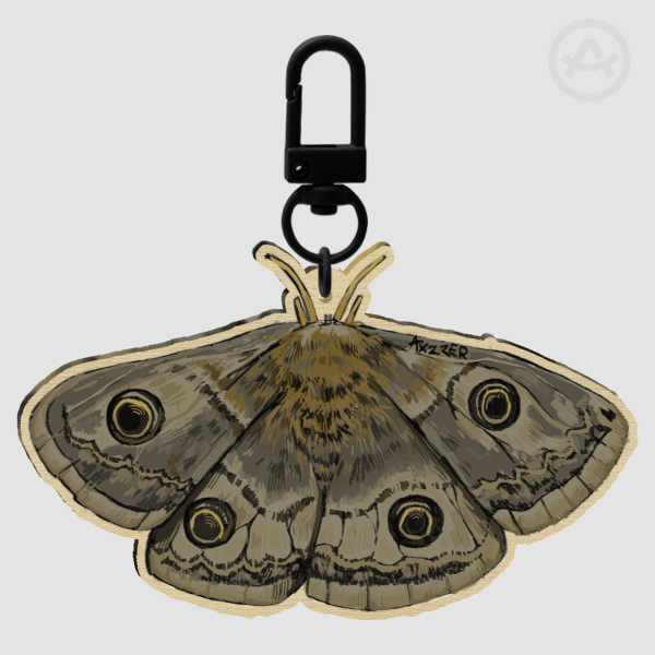 Moth Wood Keychain