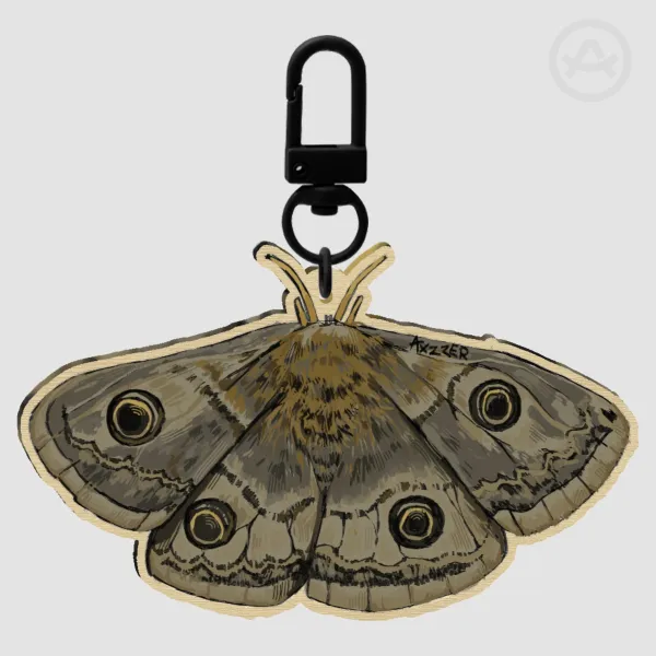 Moth Wood Keychain