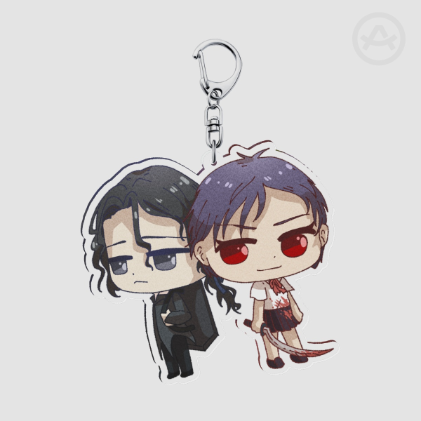 Chibi Saya & Haji Keychain