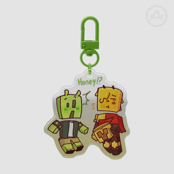 slimeknight Avery and Derlord3 as a honey block Minecraft Wifies Epoxy Clear Acrylic Keychains