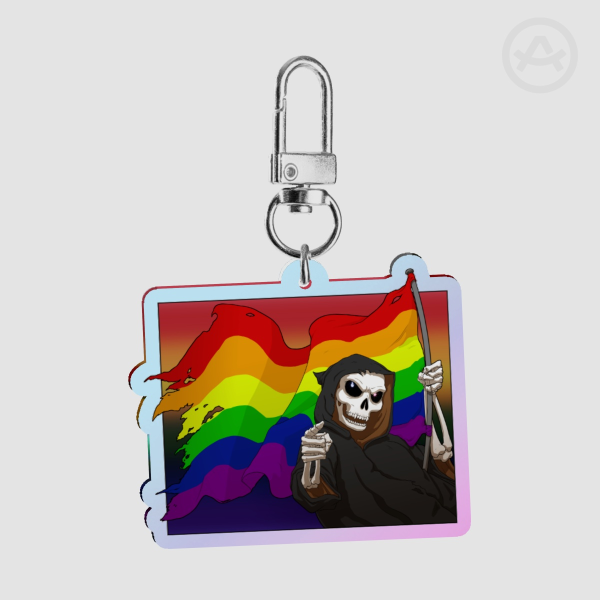 Skeleton with pride flag - Rainbow Acrylic Keychains