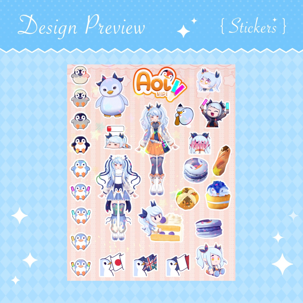 [Aoi Nipi] Penguin Sticker Sheet