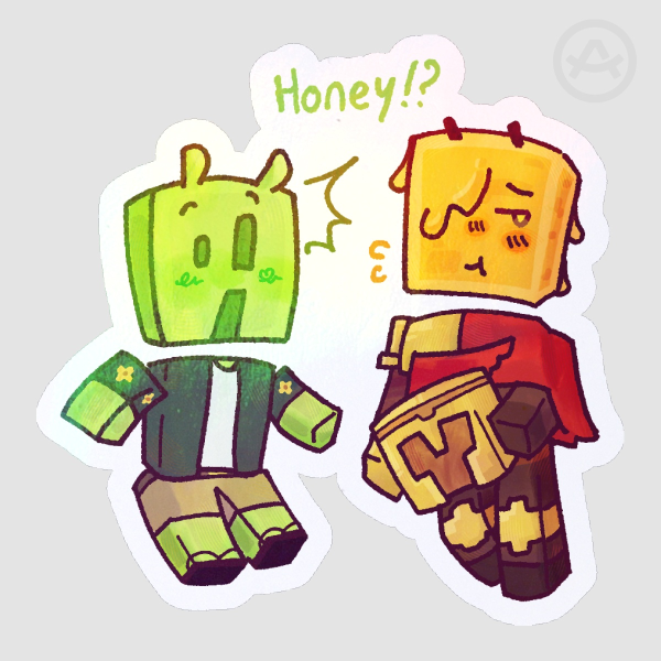 slimeknight Avery and Derlord3 (as a honey block) Minecraft Wifies sticker