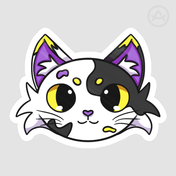 Discreet non binary pride cat sticker