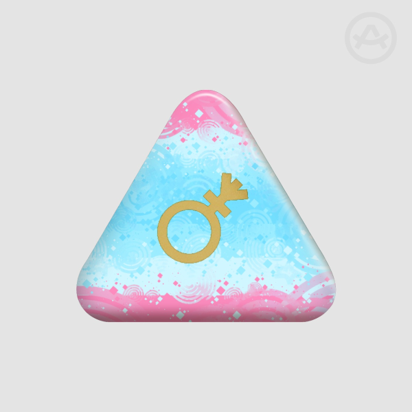 Transmasculine Pride Flag Pin | Triangle Holographic Glitter Badge