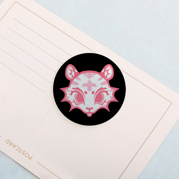 White Tiger Round Badges (Button Pins)