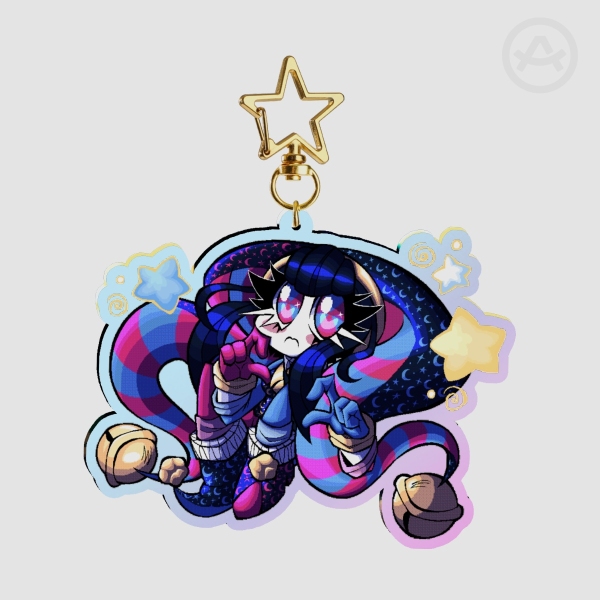Pomni 8-bit Nighty Snoo Z's Rainbow Acrylic Keychain
