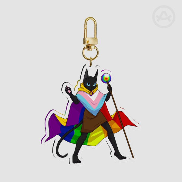LGBTQ pride cat Keychain