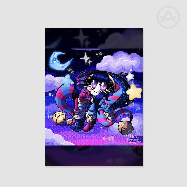 Pomni 8-Bit Nighty Snoo Z's Poster Print