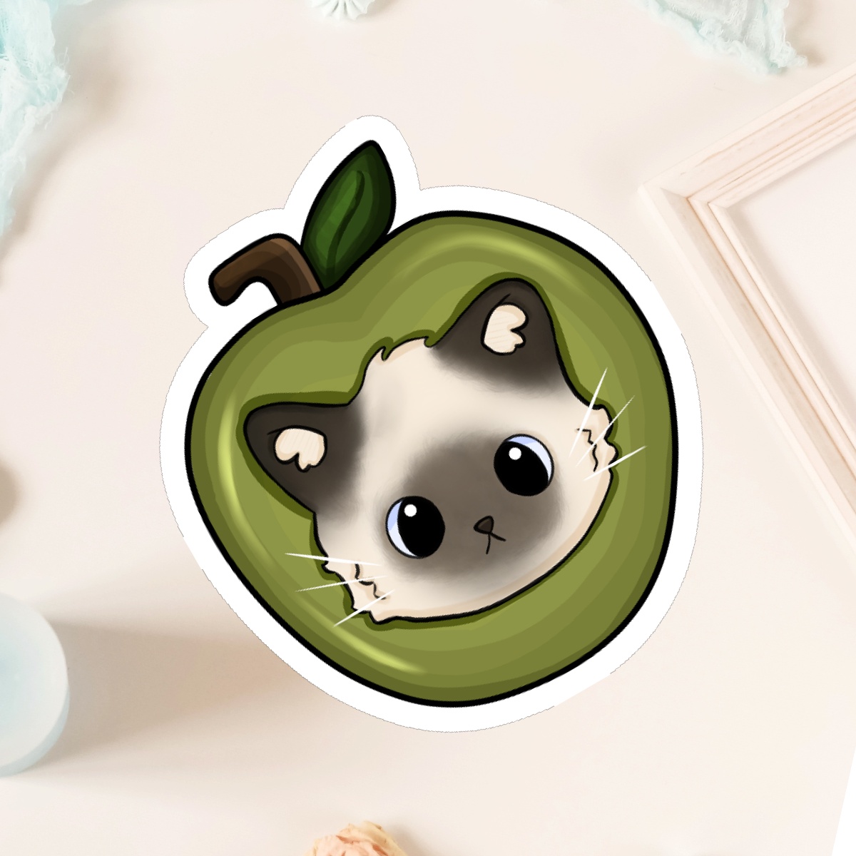 Apple Cat Sticker