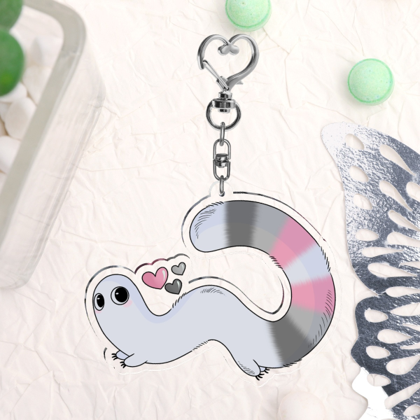 Demi girl pride brush buddy keychain!