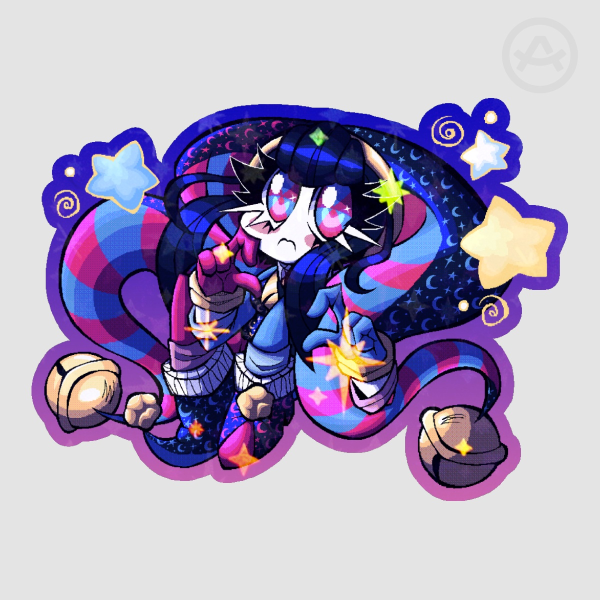 Pomni 8-bit Nighty Snoo Z's Holo Star Sticker