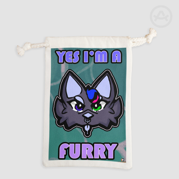 Yes I'm a Furry Blue Drawstring Pouch