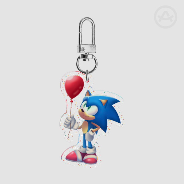 Sonic Celebration Glitter Acrylic Keychain