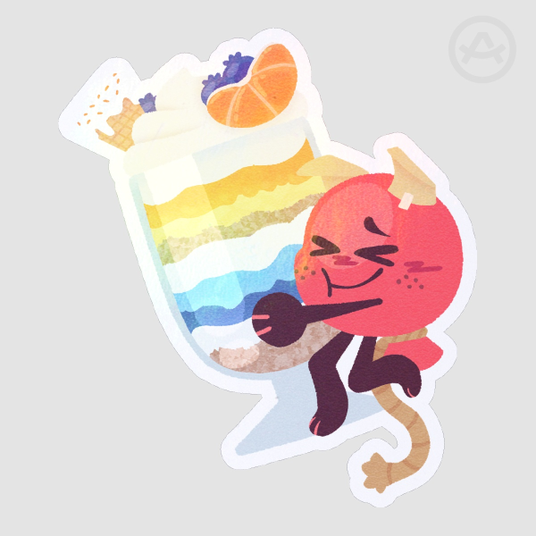 Balloon Aroace Parfait Sticker — Inanimate Insanity