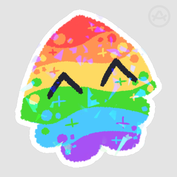 Rainbow Squid Holographic Sticker