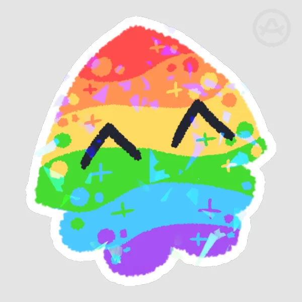 Rainbow Squid Holographic Sticker
