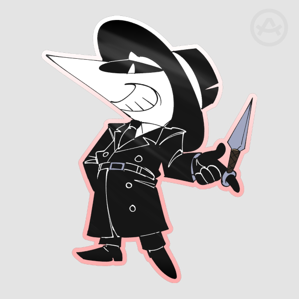 White Spy Sticker