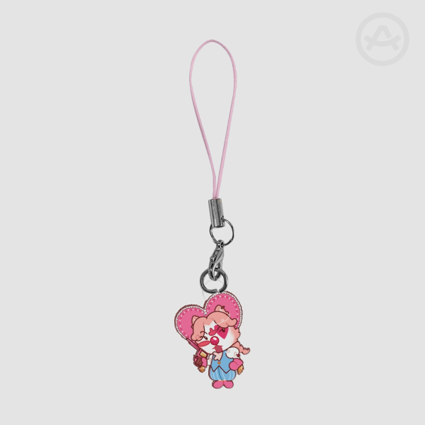 Pink cowgirl furby phone charm