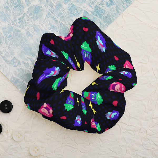 Kris, Susie, Ralsei Pattern - Round Scrunchie [Deltarune]