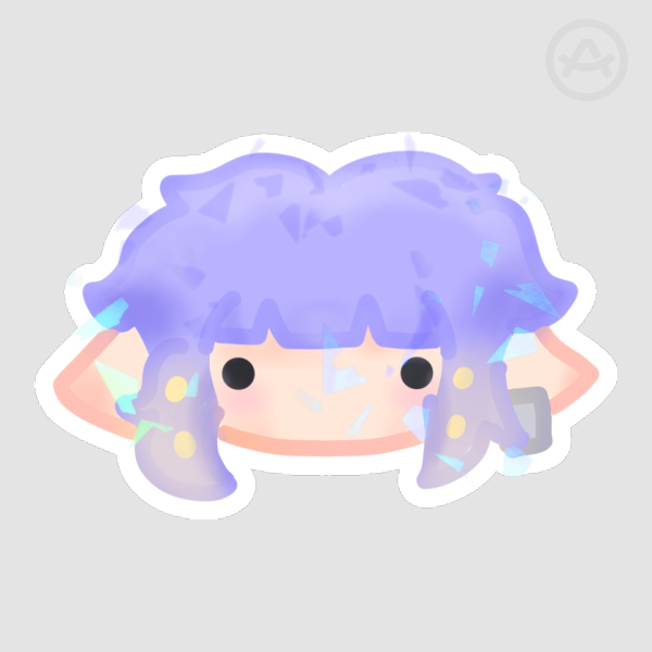 Pixel holographic sticker (Splatoon OC)