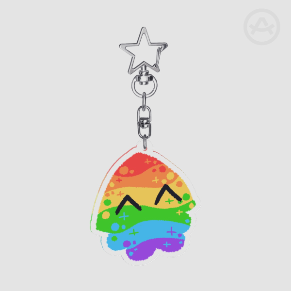 Rainbow Squid Keychain