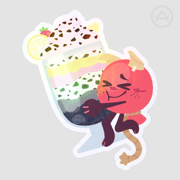 Balloon Queerplatonic Parfait Sticker — Inanimate Insanity