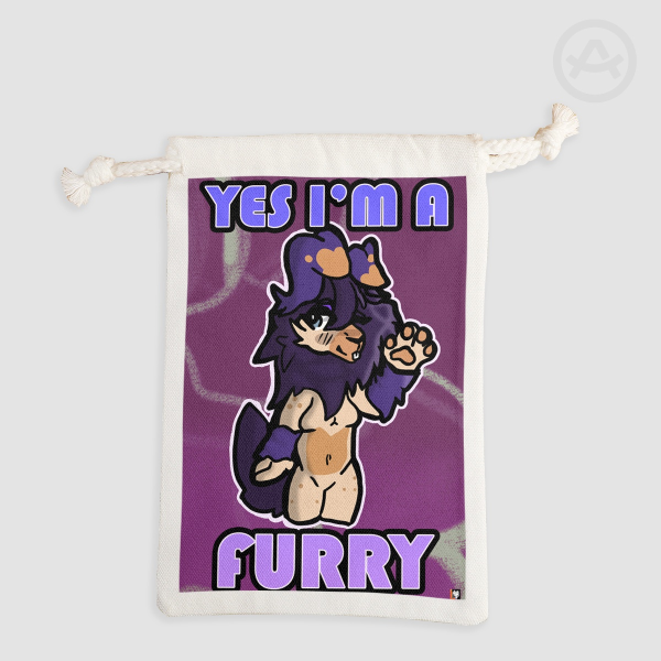 Yes I'm a Furry Purple Drawstring Pouch
