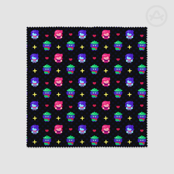 Kris, Susie, Ralsei Pattern - Round Scrunchie [Deltarune]
