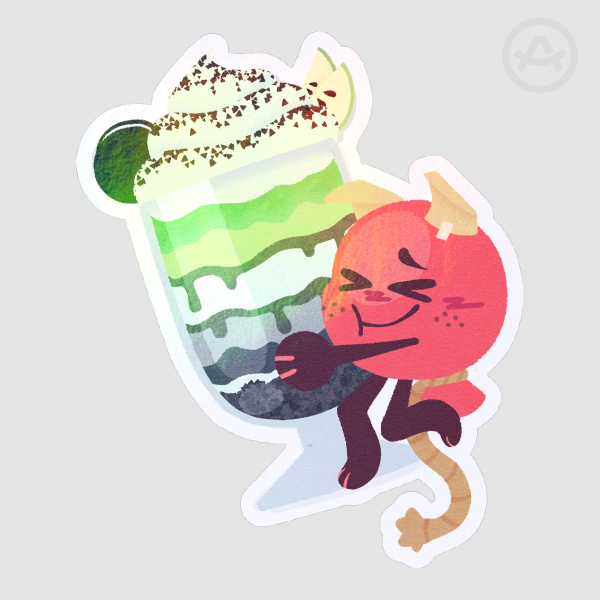 Balloon Aromantic Parfait Sticker — Inanimate Insanity
