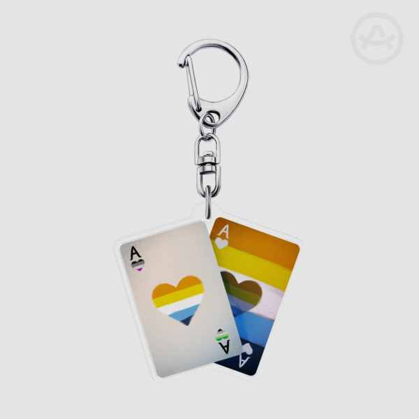 Aroace Card Pride Keychain