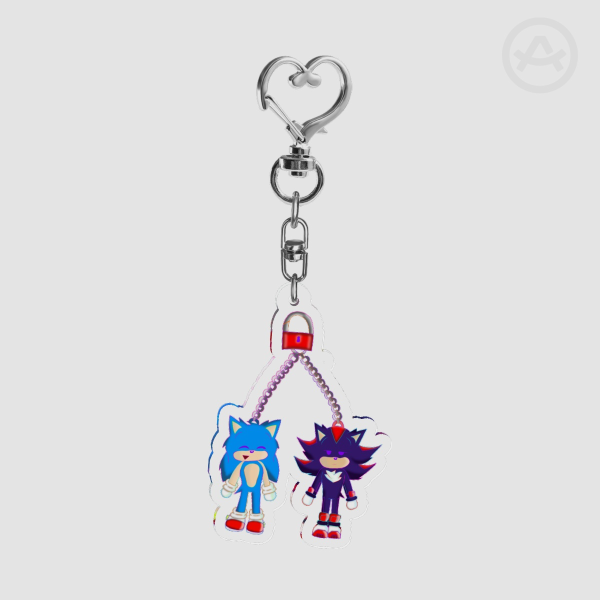 Clear Acrylic Keychains Sonic and Shadow The Hedgehog