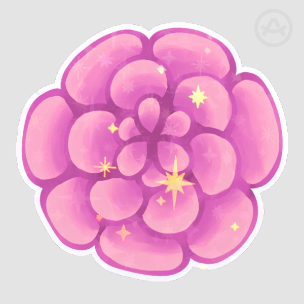 Light Pink Flower Sticker - Holo Star